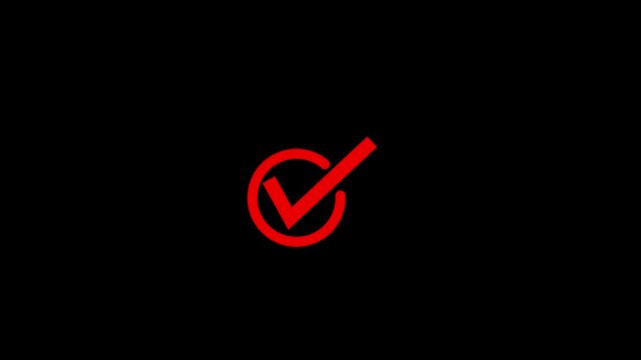 checkmark animation and double check icon. Yes tick. Correct check mark symbol. 