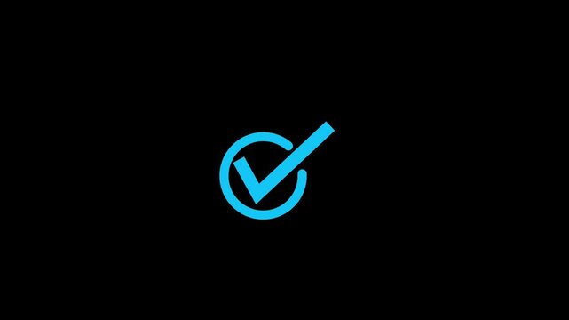  checkmark animation and double check icon. Yes tick. Correct check mark symbol. 