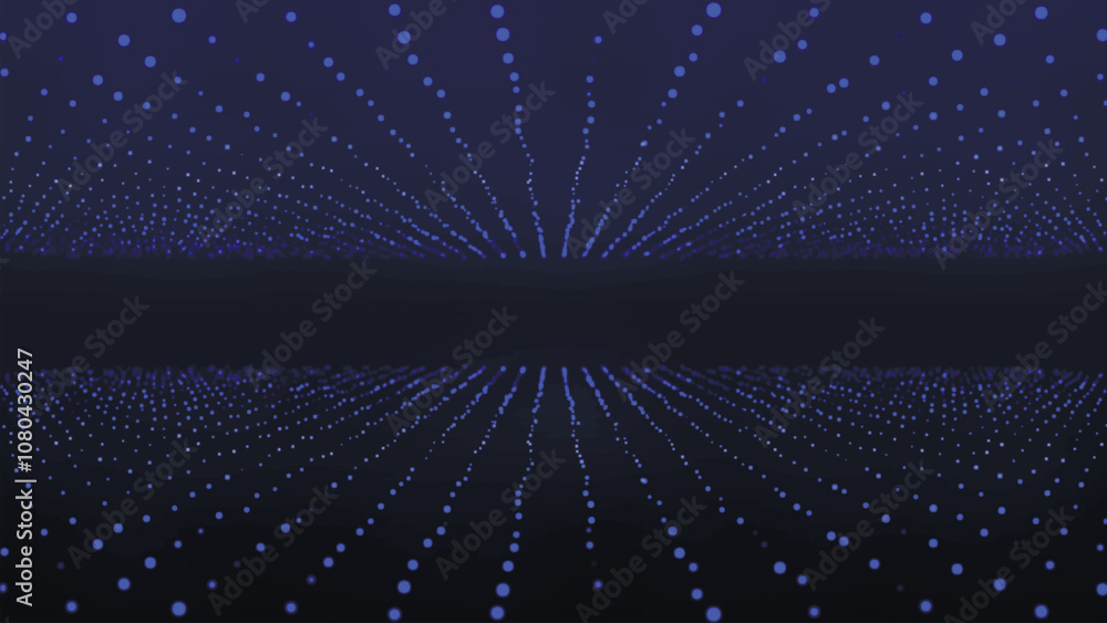 Poster abstract wave of glowing dots. dynamic wave of bright particles. futuristic background for presentat