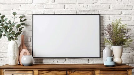 Artistic inspiration blank canvas display home interior photography minimalistic eye-level creativity unleashed