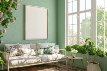 Relaxing moment in a cozy living room indoor photography serenity front view home comfort