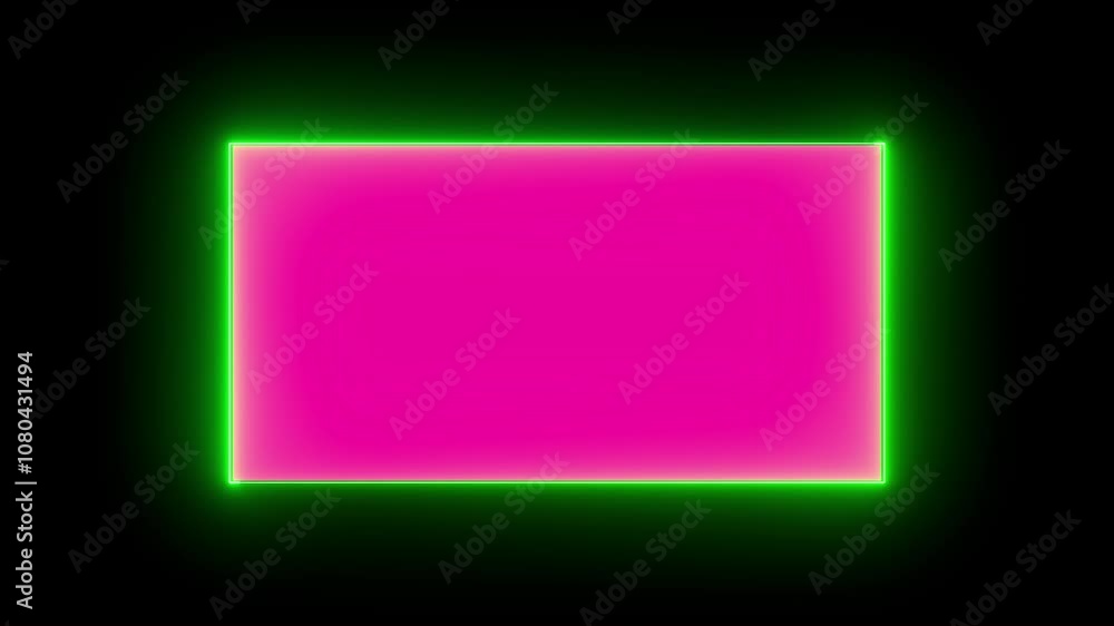 Poster 4k abstract seamless looped background rectangular ultraviolet glowing neon text box, popular animat