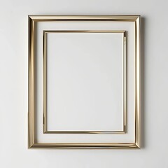 Fototapeta premium Minimalist golden frame on neutral background