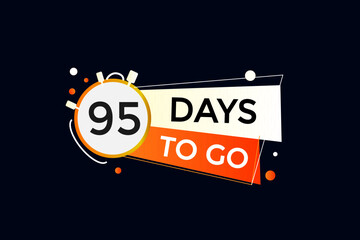 95 days to go, icon, stile, timer, countdown, clock, time,  background, template, 95 days to go, countdown, sticker, left banner, business, sale, label button
