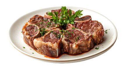 Osso buco on a transparent background. isolated background.