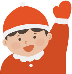 크리스마스 인사하는 귀여운 어린이