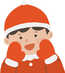 크리스마스 인사하는 귀여운 어린이