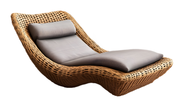 Outdoor lounge chair isolated on a transparent background