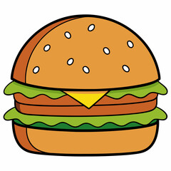 Burger Vector Illustration on a white background 