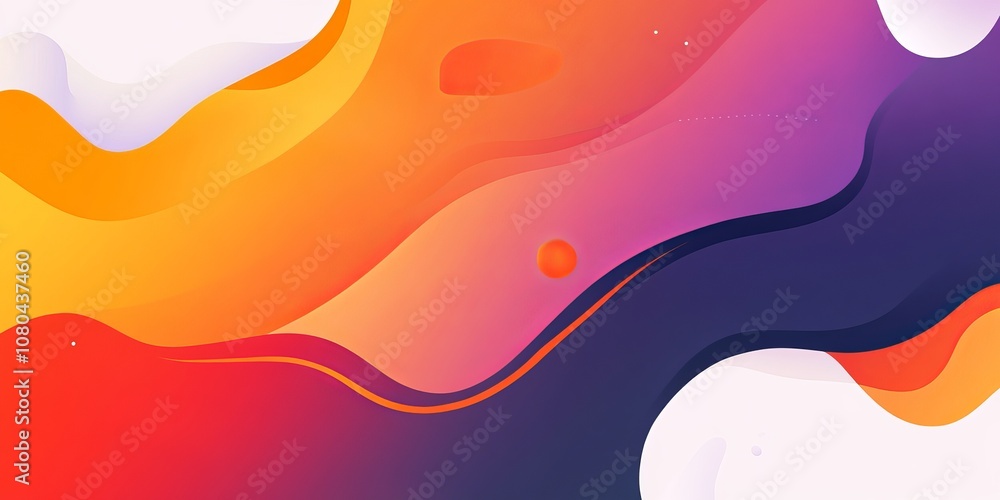 Poster dynamic abstract background featuring vibrant gradient waves and smooth flowing lines, perfect for m