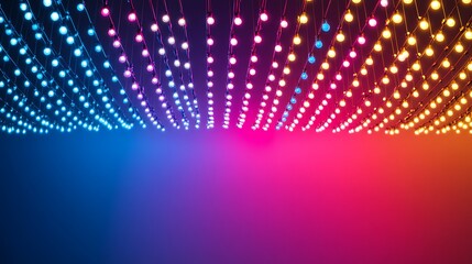 Obraz premium A vibrant display of colorful lights creating a festive atmosphere.