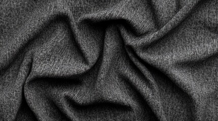 Naklejka premium Close-up of luxurious gray fabric showcasing intricate textures and soft folds.