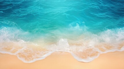 Obraz premium Azure Ocean Waves Crashing on Sandy Beach