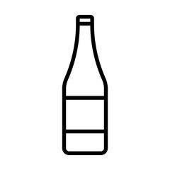 Bottle icon linear logo mark in black and white