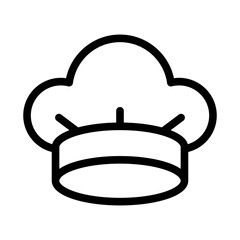 Chef hat icon linear logo mark in black and white