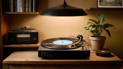 Cozy room with a record player