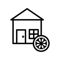 Cool home icon linear logo mark in black and white