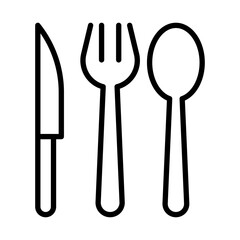 Cutlery icon linear logo mark in black and white