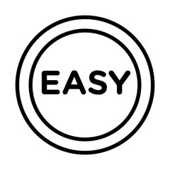 Easy icon linear logo mark in black and white