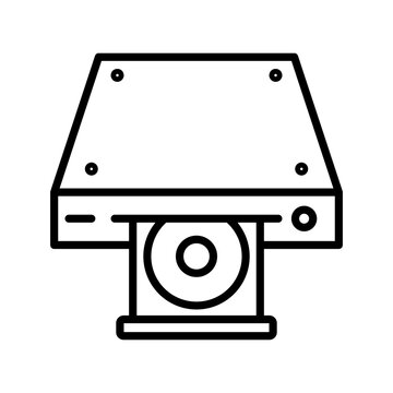 recommend clip art: Dvd CDROM disc icon linear logo mark in black and white