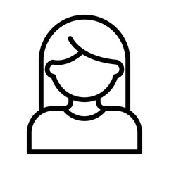 Female Avatar icon linear logo mark in black and white