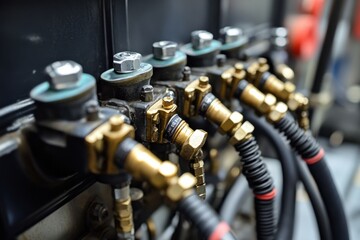 Naklejka premium Close-Up View of Industrial Pneumatic Tools for Efficiency and Precision Work