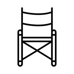 folding chair icon linear logo mark in black and white