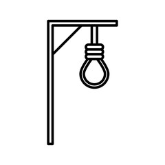 gallows icon linear logo mark in black and white