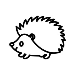 Hedgehog icon linear logo mark in black and white