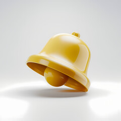 Fototapeta premium 3d golden bell on white background