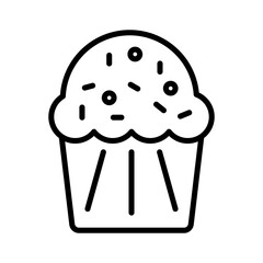 Muffin Icon linear logo mark in black and white
