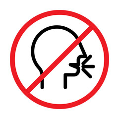 No Cough icon linear logo mark in black and white