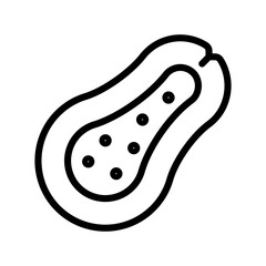 Papaya icon linear logo mark in black and white