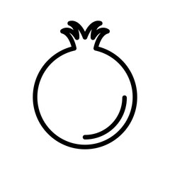 pomegranate icon linear logo mark in black and white