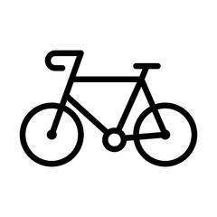 Road Bike Bicycle Icon linear logo mark in black and white