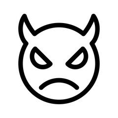 satan evil icon linear logo mark in black and white