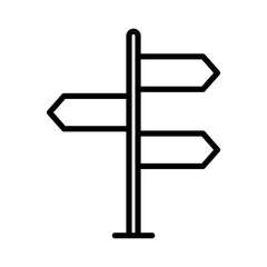 signpost icon linear logo mark in black and white