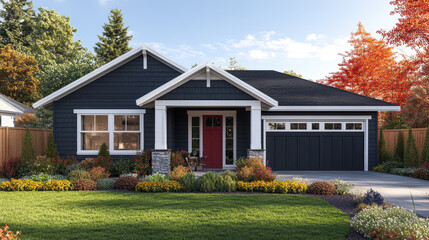Traditional American House with Porch