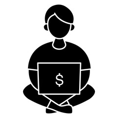 person with laptop icon
