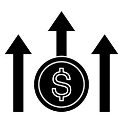 dollar and arrow glyph icon