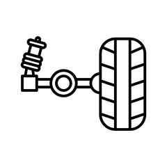 wheel alignment icon linear logo mark in black and white