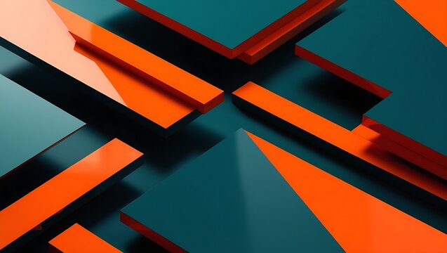 Abstract digital artwork featuring a geometric pattern with a modern, minimalist style. The layout consists of overlapping rectangular and parallelogram shapes, creating a dynamic and layered effect. 