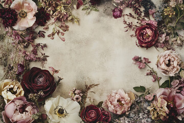 Soft botanical floral background with vibrant petals and organic textures, ideal for branding, nature-themed designs, and seasonal celebrations