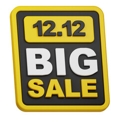 12.12 big sale 3d icon isolated on the white background