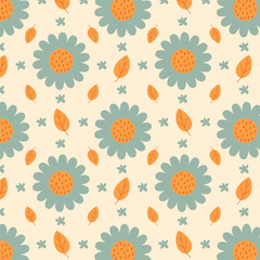 Seamless floral pattern with beautiful flowers and colors.