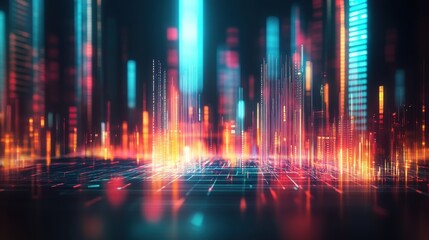 Fototapeta premium Futuristic technology background with glowing lines.