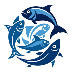 Obraz premium Fish for fissures logo concept for business branding