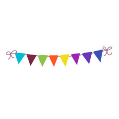 Festive flag garlands vector illustration