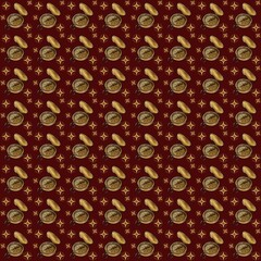 illustration of compass direction pattern with red background, wallpaper, fabric