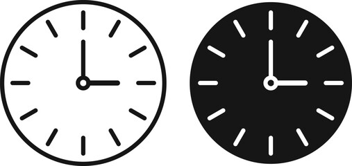 Set of clock icons.Time clock sing collection. Time and Clock symbol. Clocks vector icons .
